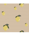 Papier peint enfant citrons beige