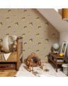 Papier peint enfant citrons beige