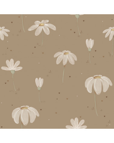 Papier peint enfant - La prairie en beige