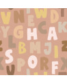 Papier peint enfant lettres colorées - tons roses