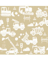 Papier peint enfant chantier de construction - beige