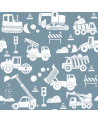 Papier peint enfant chantier de construction - bleu