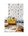 Papier peint enfant chiens - fond blanc
