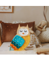 Lampe veilleuse en bois hibou bleu moutarde