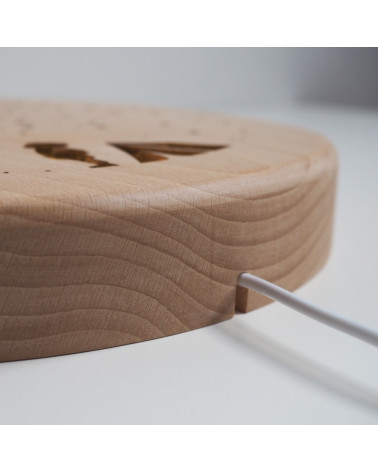 Lampe veilleuse ronde en bois -  Ciel