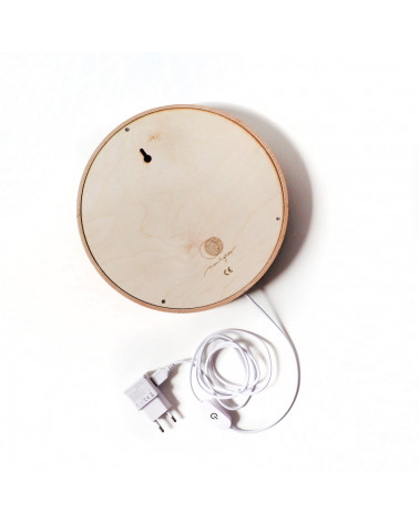 Lampe veilleuse ronde en bois - lapin