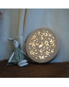 Lampe veilleuse ronde en bois - lapin