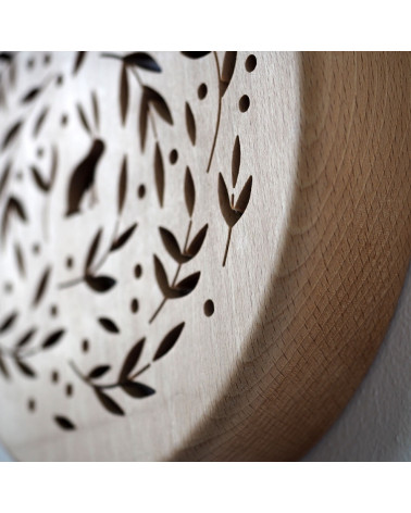 Lampe veilleuse ronde en bois - lapin