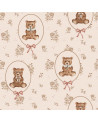 Papier peint enfant oursons et fleurs