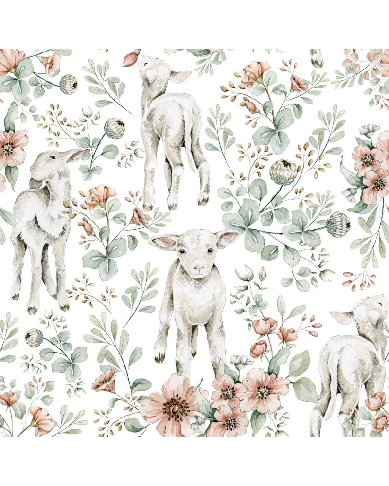 Echantillon papier peint agneaux