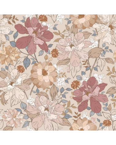 Echantillon papier peint enfant  à fleurs - Marigold