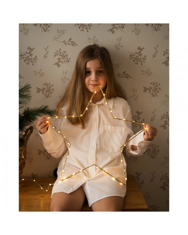 Lampe guirlande dorée LED étoile