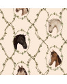 Papier peint enfant chevaux  - fond beige