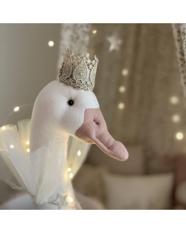 Trophée oie en lin light beige - reine Rosalie