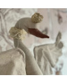 Cygne en lin avec dentelle à suspendre -  beige
