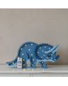 Lampe veilleuse en bois dinosaure tricératops