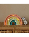 Lampe veilleuse en bois arc-en-ciel mini, pastel