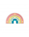 Lampe veilleuse en bois arc-en-ciel mini, pastel
