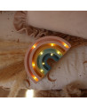 Lampe veilleuse en bois arc-en-ciel mini, rétro