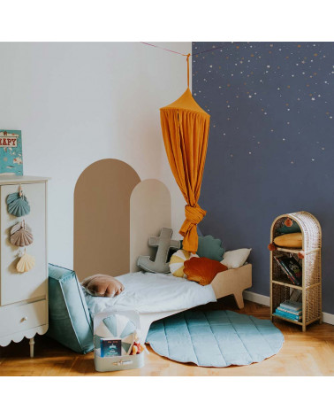 Papier peint enfant petites étoiles fond bleu