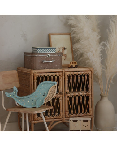 Lampe veilleuse en bois baleine lagoon waves