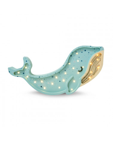 Lampe veilleuse en bois baleine lagoon waves