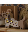 Lampe veilleuse en bois mini chien - cœurs chocolat