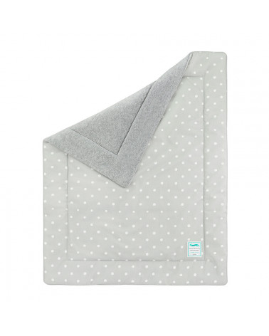 Couverture grise à pois