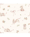 Papier peint enfant petits lapins roses