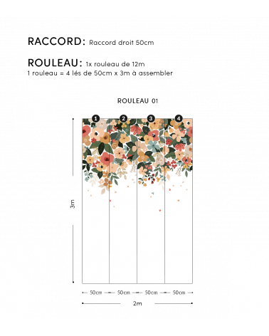 Papier peint panoramique Bloem grandes fleurs - Lilipinso