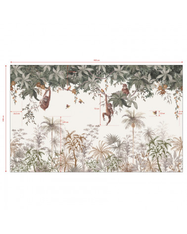 Papier peint panoramique les singes UTAN - Lilipinso