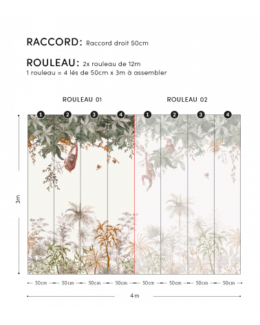 Papier peint panoramique les singes UTAN - Lilipinso