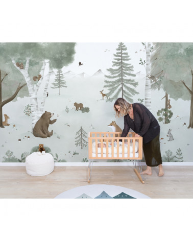 Papier peint enfant KHARU Forêt et animaux - Lilipinso