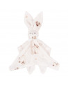 Doudou lapin lange en bambou motif agneaux