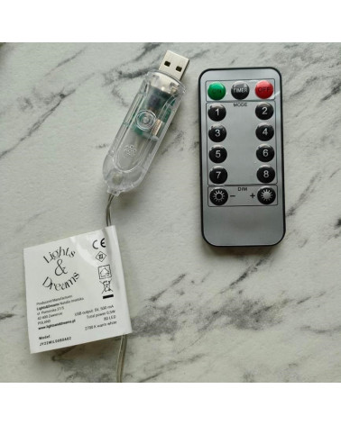 Lampe guirlande dorée LED hirondelle - télécommande