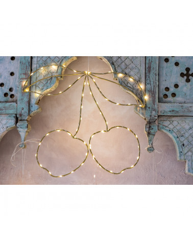 Lampe guirlande dorée LED cerises