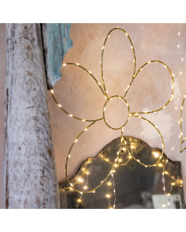 Lampe guirlande dorée LED marguerite