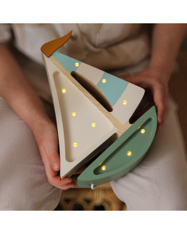 Mini veilleuse en bois - voilier olive tree