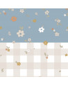 Papier peint enfant Boho meadow blue and check