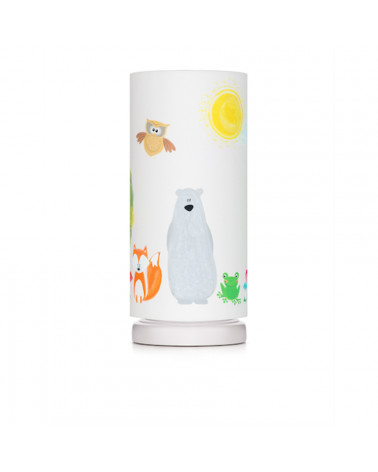 Lampe de chevet tube animaux de la forêt