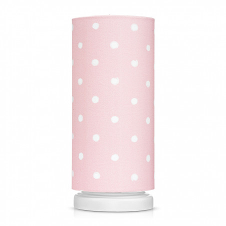 Lampe de chevet tube rose à pois