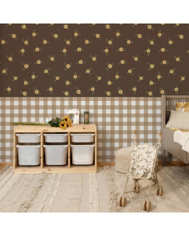 Papier peint enfant Rustic garden marron