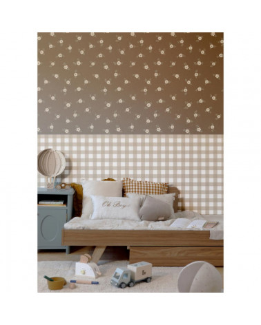 Papier peint enfant Rustic garden marron