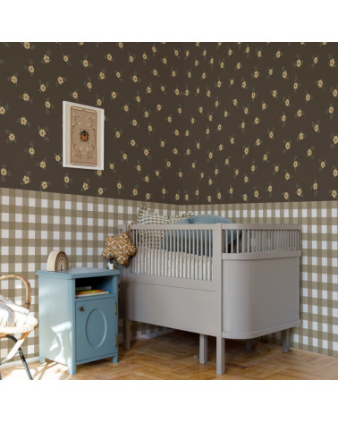 Papier peint enfant Rustic garden marron