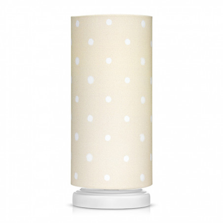 lampe de chevet tube beige à pois