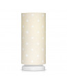 lampe de chevet tube beige à pois