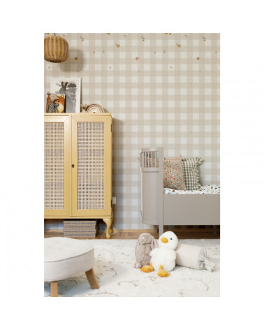 Papier peint enfant Boho check