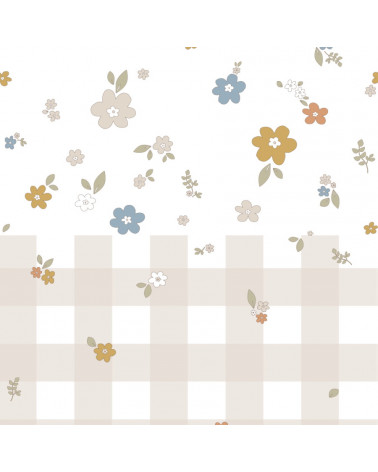 Papier peint enfant Boho meadow and check