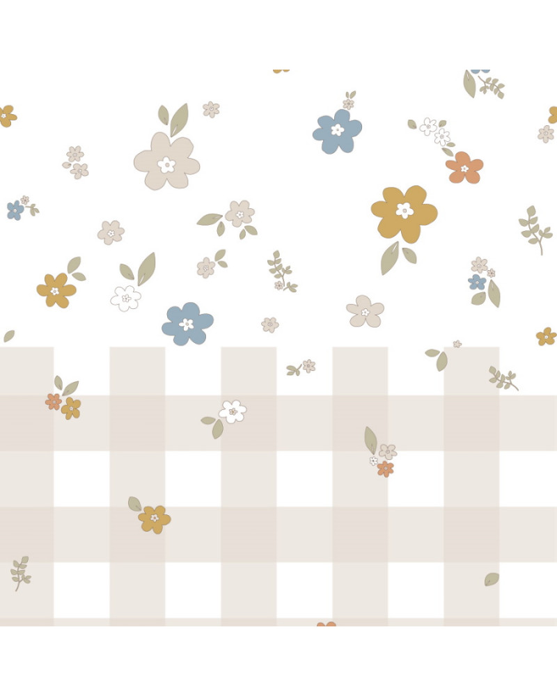 Papier peint enfant Boho meadow and check