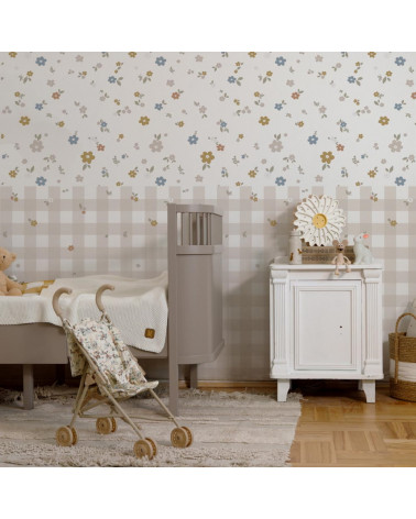 Papier peint enfant Boho meadow and check